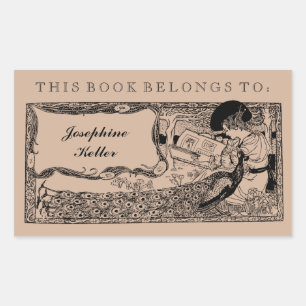 Dit boek behoort toe aan    boeklabel Peacock Rechthoekige Sticker