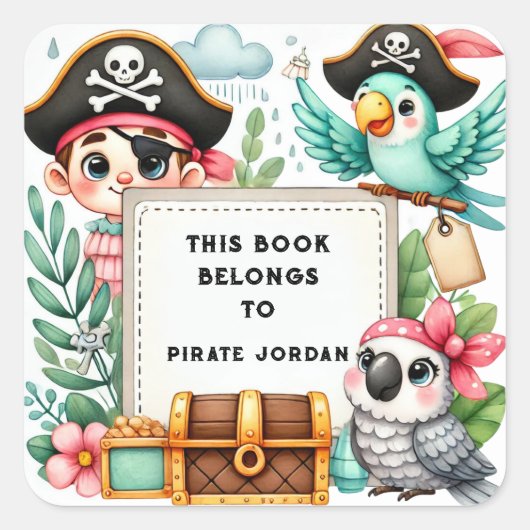 "Dit boek behoort toe aan Pirate" label (Voorkant)