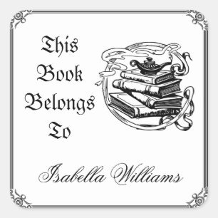 Dit Boek behoort tot de  Bookplaat van de Naam van Vierkante Sticker