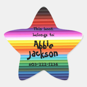 Dit boek behoort tot de Fun Stripes Kinder Naam va Ster Sticker