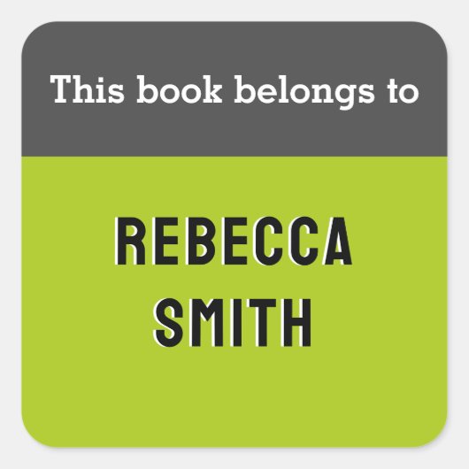 Dit boek behoort tot de moderne Heldergroene Custo Vierkante Sticker (Voorkant)