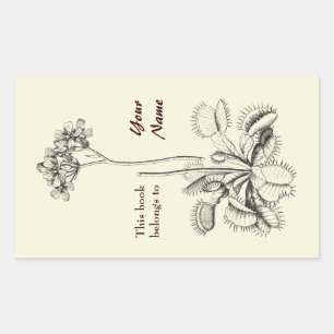 Dit boek behoort tot Floral Rechthoekige Sticker