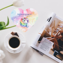 Dit boek behoort tot het Schattigee Rainbow Unicor Hart Sticker
