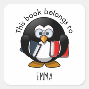 Dit boek behoort tot (naam invoegen) vierkante sti sticker