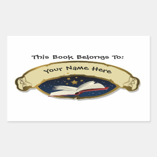 "Dit boek behoort tot" persoonlijke bibliotheeklab Rechthoekige Sticker