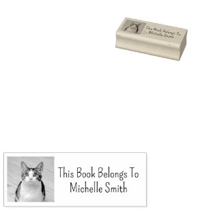 Dit boek behoort tot, Schattigee kat gepersonalise Rubberstempel