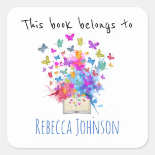 Dit boek behoort tot vierkante sticker