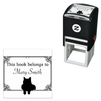 Dit boek behoort tot | Zelfinkend stempel met kat