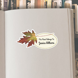 Dit boek hoort bij Herfst Leaf Bookplate Label