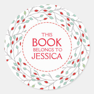 Dit boek hoort kerstboomkreeft ronde sticker