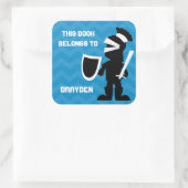 Dit boek is van de Blue Knight Boys Vierkante Sticker (Tas)