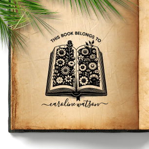 Dit boek is van Floral book Rubber Stamp  Rubberstempel