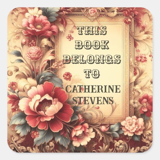 Dit boek is van Sierbloem  Vierkante Sticker (Voorkant)