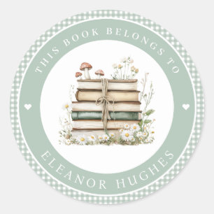 Dit boek is van Waterverfboekplaatsticker Ronde Sticker