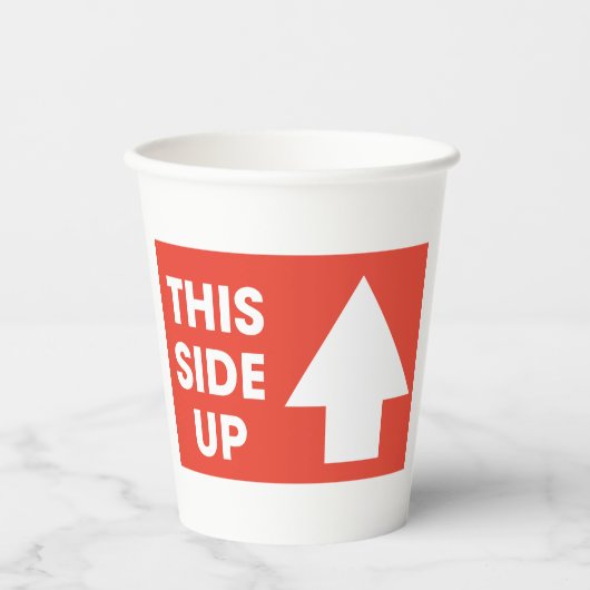 Dit bord aan de zijkant papieren bekers (Voorkant)