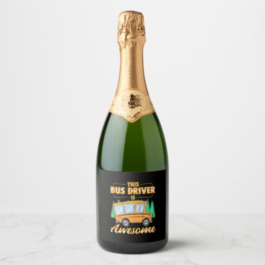 Dit busstuurprogramma is Geweldige Sparkling Wijnetiket (Voorkant)