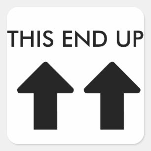 Dit eindigt met Zwarte Pijl Vierkante Sticker