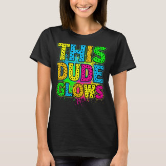 Dit feestje van Glows 80's retrokleurrijk T-shirt