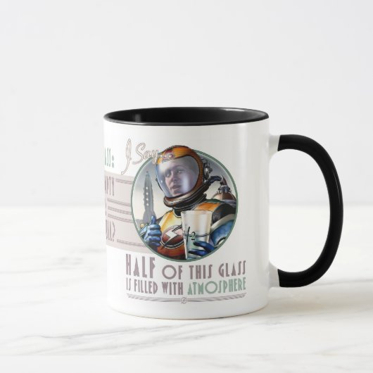 Dit glas is half vol met atmosfeer Mok (Rechts)