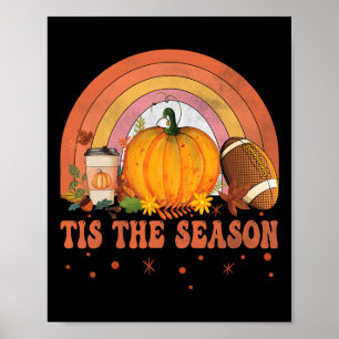 Dit het seizoen Halloween Pumpkin Coffee Football Poster