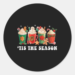 Dit het seizoen Kerstkoffie peperkoek Xmas W Ronde Sticker