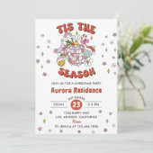 Dit het seizoen Schattigee Groovy Ball Christmas P Kaart (Staand voorkant)