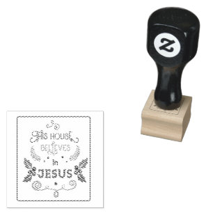 Dit Huis gelooft in Jezus Rubber Stamp Rubberstempel