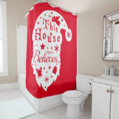 Dit Huis gelooft Santa Silhouette Douchegordijn (In situ)