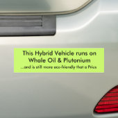 Dit hybride voertuig draait op walvisolie en pluto bumpersticker (Op auto)