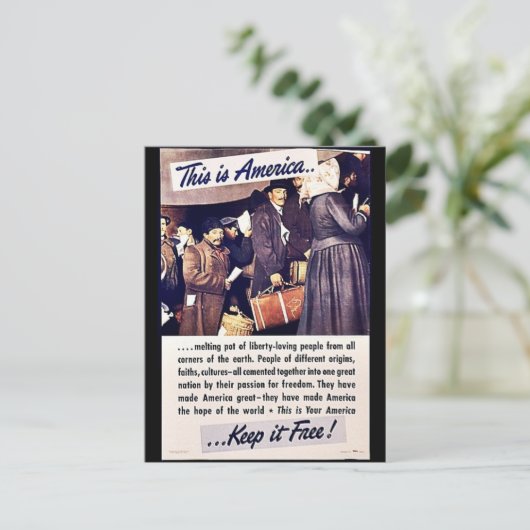 Dit is Amerika houdt het vrij! Briefkaart (Staand voorkant)