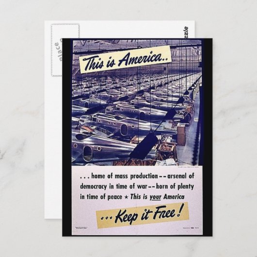 Dit is Amerika houdt het vrij! Briefkaart (Voorkant / Achterkant)