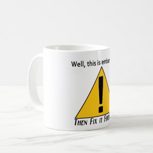 Dit is barmerend koffiemok (Voorkant links)