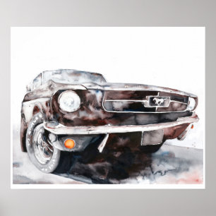 Dit is Black Sunshine: Mustang Car Art Poster