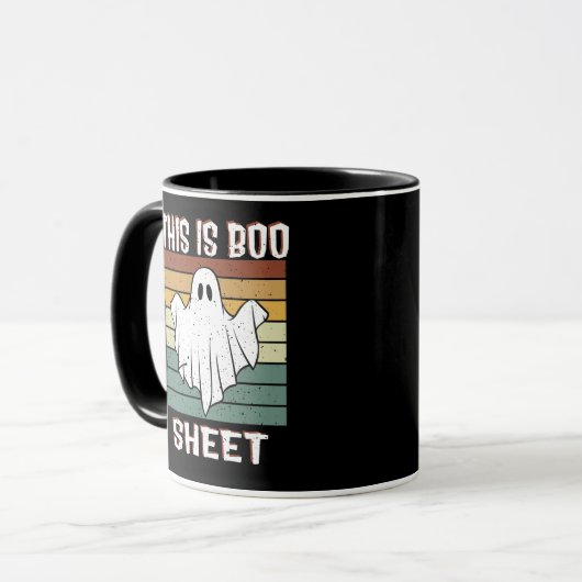Dit is BOB Sheet Ghost Retro Halloween Mok (Voorkant links)