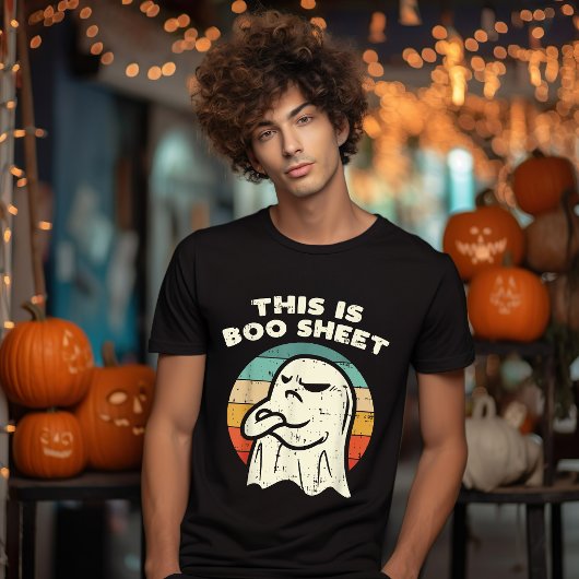 Dit Is Boo Sheet Geest Retro Halloween Kostuum  T-shirt