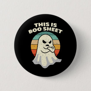 Dit is Boo Sheet Ghost Retro Halloween Costume Me Ronde Button 5,7 Cm