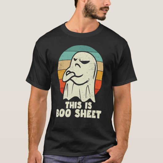 Dit is Boo Sheet Ghost Retro Halloween Costume Me T-shirt (Voorkant)
