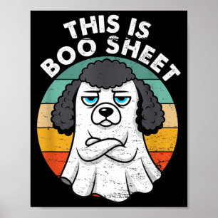 Dit is Boo Sheet Zwarte Poodle Hond Retro Hallowee Poster
