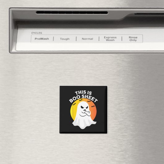 Dit is BOOSheet Ghost Retro Halloween Costuum Magneet (Insitu (Vaatwasser))