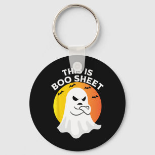 Dit is BOOSheet Ghost Retro Halloween Costuum Sleutelhanger