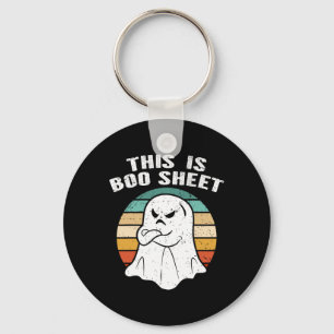 Dit is BOOSheet Ghost Retro Halloween Costuum Sleutelhanger