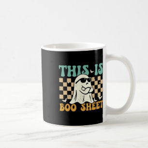 Dit is Boosheet Ghost Retro Halloween Kostuum Mann Koffiemok
