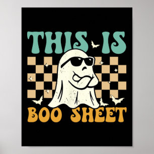 Dit is Boosheet Ghost Retro Halloween Kostuum Mann Poster