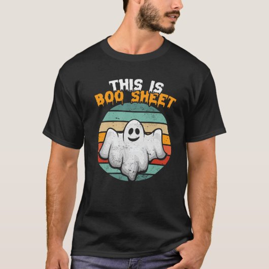 Dit is Boot Sheet Ghost Retro Halloween Spooky Cos T-shirt (Voorkant)