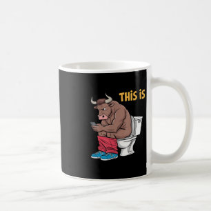 Dit is Bullsht Funny Bull Toilet Humoristische Koe Koffiemok