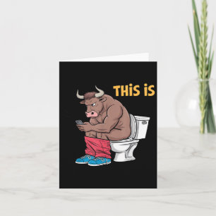 Dit Is Bullsht Grappige Stier Toilet Humoristische Kaart