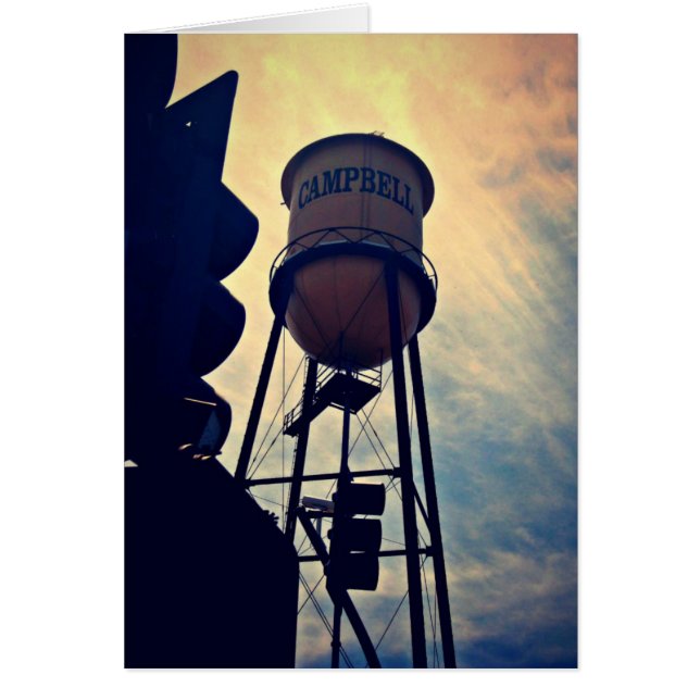 Dit is Campbell CA, Campbell Water Tower Kaart (Voorkant)