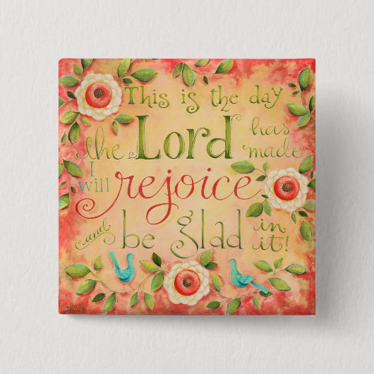 Dit is de Dag Bijbelse Verse Square Button (Voorkant)