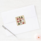 Dit is de kerstboom Santa Latte Xmas Vierkante Sticker (Envelop)
