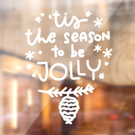 Dit is de Seizoen om het Jolly Kerstvensterdecal t Raamsticker